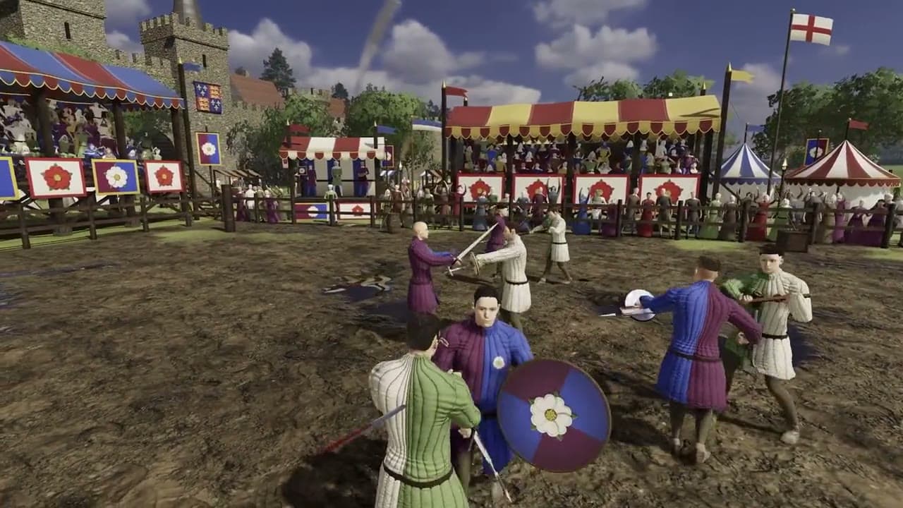 Rose & Blade, a multiplayer sword fight built on NET: players clashing in a tournament arena.